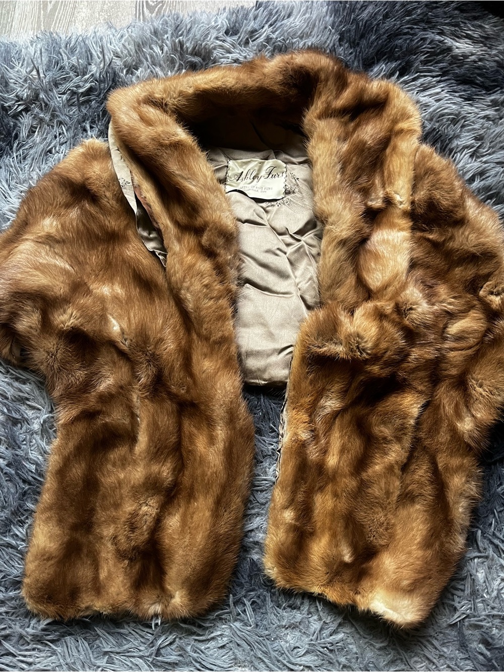 Ashley Stewart Chestnut Brown Faux Fur Capelet